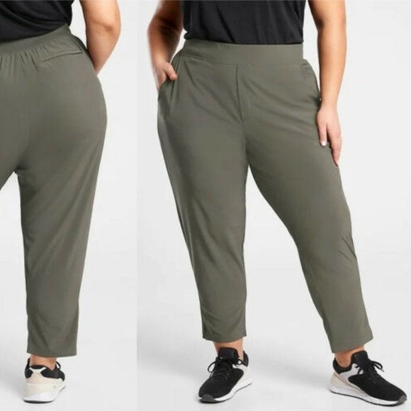 Athleta Pants - NWT Athleta Brooklyn Ankle Pants Mountain Olive Green Womens Plus Size 26 H11523